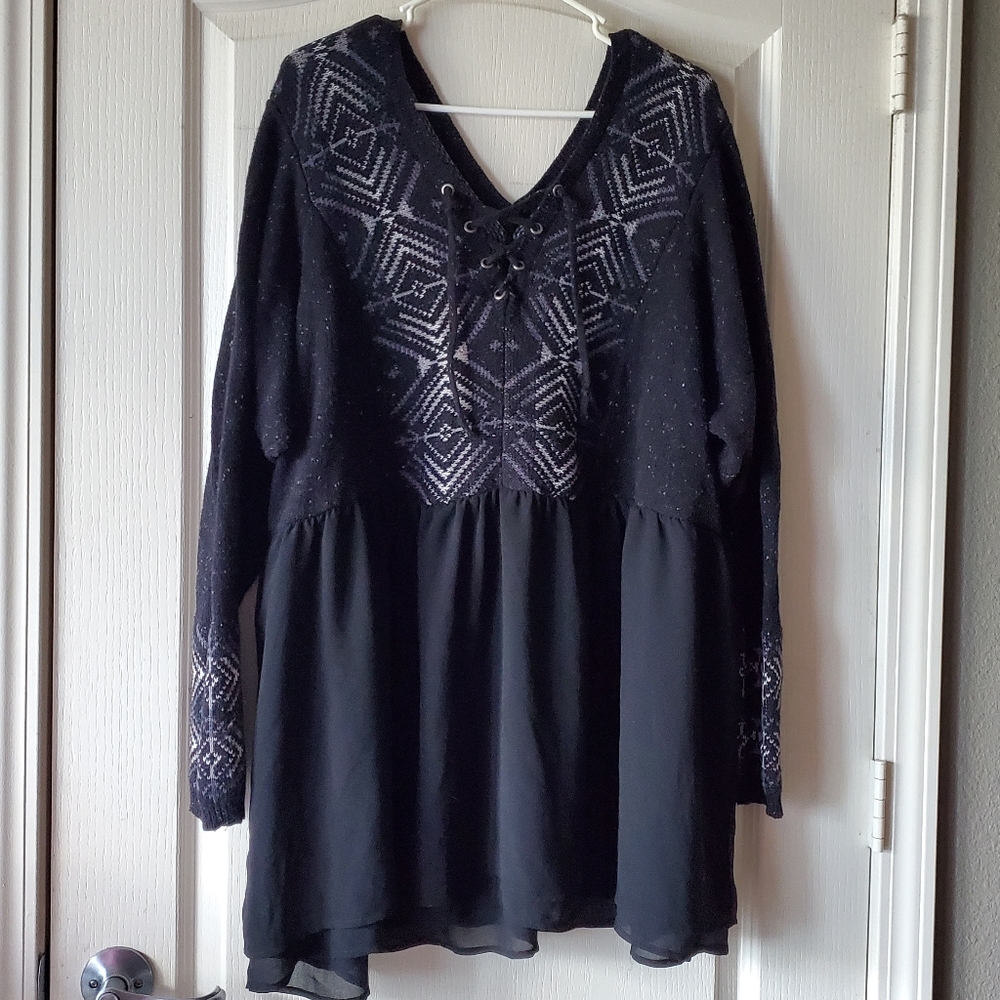 Torrid mixed material babydoll Sweater